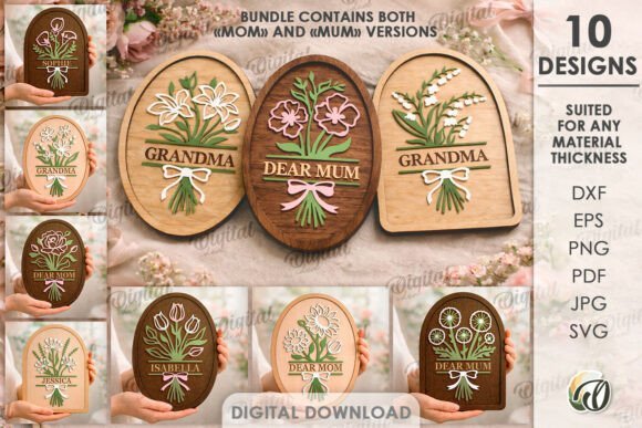 3D Flower Decors Bundle Laser 145153892 Creativo Digital